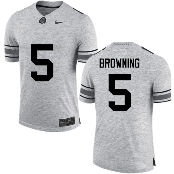 Ohio State Buckeyes #5 Baron Browning Men Embroidery Jersey Gray